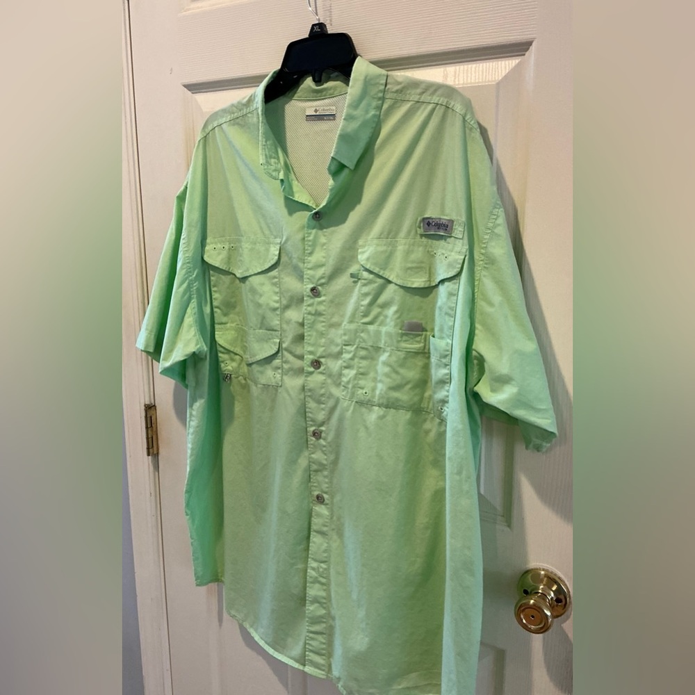Columbia PFG Men’s Bahama II Lime Green Outdoor Fishing Shirt Lightweight XLT - Picture 9 of 9